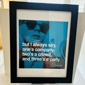 Andy Warhol Self Portrait Reprint in Black Wood/Glass Frame